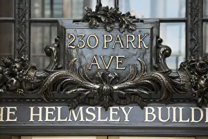 USA, New York, East Coast, Door panel on the Helmsley building
