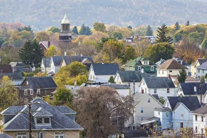 USA, New York, Finger Lakes Region, Binghampton, elevated view, autumn