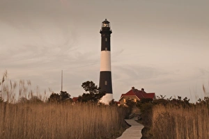 Images Dated 25th April 2009: USA, New York, Long Island, Fire Island, Robert Moses State Park, Fire Island Lighthouse