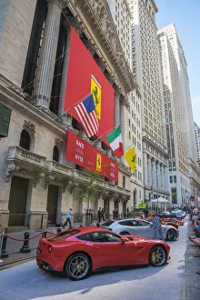 Ferrari Prints: USA, New York, Manhattan, Downtown, Wall Street, Ferrari display