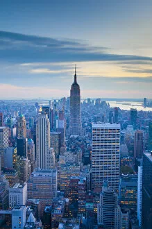 Images Dated 21st January 2010: USA, New York, Manhattan, Empire State Building and Midtown from Top of the Rock at