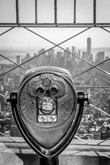Binocular Prints: USA, New York, Manhattan, Lower Manhattan from Empire State Building, Freedom Tower