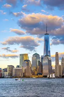 Ships Prints: USA, New York, Manhattan, Lower Manhattan and World Trade Center, Freedom Tower