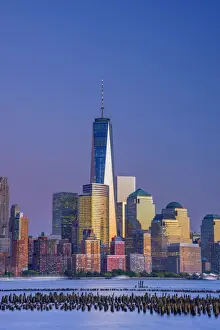 USA, New York, Manhattan, Lower Manhattan and World Trade Center, Freedom Tower across