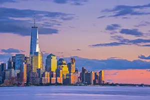 USA, New York, Manhattan, Lower Manhattan and World Trade Center, Freedom Tower across