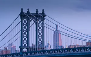 USA, New York, Manhattan, Manhattam Bridge and Empire State Building