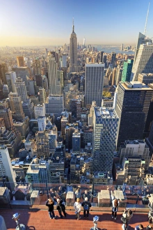 USA, New York, Manhattan, Top of the Rock Observatory, Midtown Manhattan and Empire
