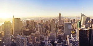 USA, New York, Manhattan, Top of the Rock Observatory, Midtown Manhattan and Empire