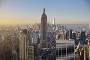 USA, New York, Manhattan, Top of the Rock Observatory, Midtown Manhattan and Empire