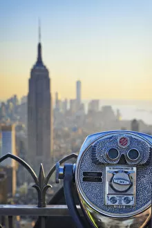 Images Dated 24th December 2015: USA, New York, Manhattan, Top of the Rock Observatory, Midtown Manhattan and Empire
