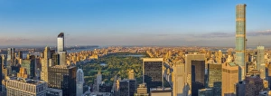 USA, New York, Midtown, Central Park, One57 on left and 432 Park Avenue on right