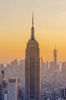 Images Dated 21st October 2015: USA, New York, Midtown and Lower Manhattan, Empire State Building and Freedom Tower