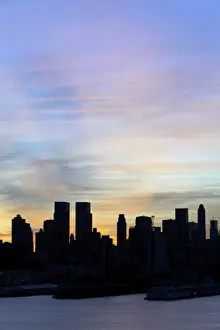 Sky Scraper Prints: USA, New York, Midtown Manhattan Skyline Across Hudson River