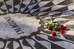 USA, New York, New York City, Central Park, Strawberry Fields, memorial to John Lennon USA, New York, New York City, Central Park, Strawberry Fields, memorial to John Lennon