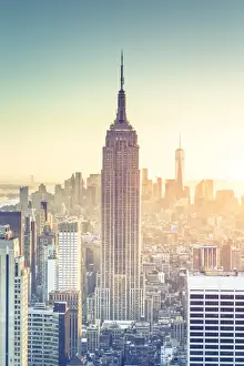 USA, New York, New York City, Empire State Building and Midtown Manhattan Skyline