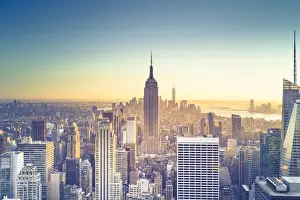 USA, New York, New York City, Empire State Building and Midtown Manhattan Skyline