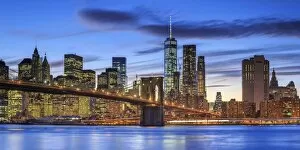New York City Gallery: USA, New York, New York City, Lower Manhattan and Brooklyn Bridge