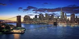 New York City Gallery: USA, New York, New York City, Lower Manhattan and Brookly Bridge