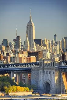 Brooklyn Bridge Gallery: USA, New York, New York City, Manhattan Bridge and Empire State Building