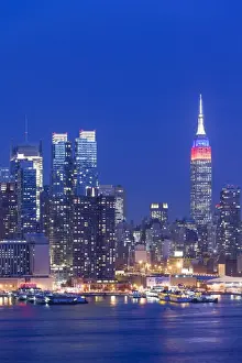 USA, New York, New York City, midtown Manhattan and Empire State Building from Weehawken