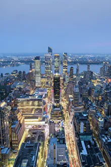 Hudson Prints: USA, New York, NYC; Elevated View of Hudson Yards