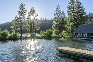 Images Dated 9th August 2017: USA, North America, Cascades, Oregon, The Boathouse at Suttle Lake Lodge