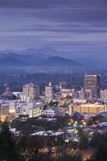 Asheville Prints: USA, North Carolina, Asheville, elevated city skyline