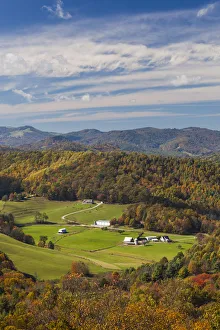 North Carolina Prints: USA, North Carolina, Blowing Rock, autumn landscape off of the Blue Ridge Parkway