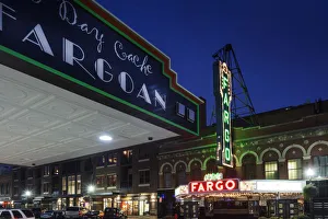 USA, North Dakota, Fargo, Fargo Theater, marquee