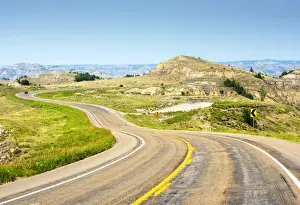 Highway Prints: USA, North Dakota, Killdeer Mountain Four Bears Scenic Byway, Badlands