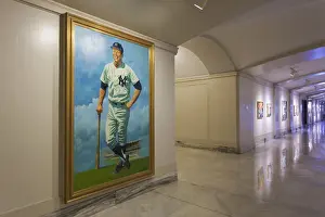 Oklahoma Prints: USA, Oklahoma, Oklahoma City, Oklahoma State Capitol Building, painting of Mickey Mantle