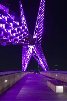 Oklahoma Prints: USA, Oklahoma, Oklahoma City, Skydance Footbridge over highway I-40, built 2012