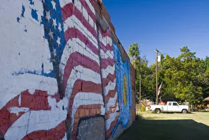 Murals Prints: USA, Oklahoma, Route 66, Erick, June Gordons The American Spirit mural