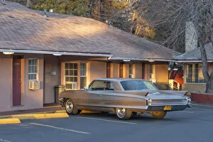 Roadside Prints: USA, Oregon, Bend, Holiday Motel and 1962 Cadillac