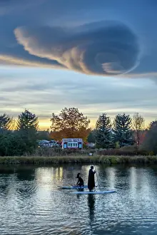 Bend Prints: USA, Oregon, Deschutes County, Bend, Halloween, Witches paddle