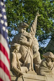 Images Dated 1st December 2017: USA, Pennsylvania, Bucks County, Washington Crossing, statue of General George Washington