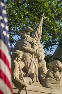 Images Dated 1st December 2017: USA, Pennsylvania, Bucks County, Washington Crossing, statue of General George Washington