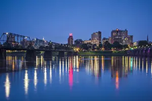 Pennsylvania Prints: USA, Pennsylvania, Harrisburg, skyline from the Susquehana River