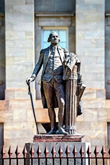 Images Dated 12th September 2022: USA, Raleigh, North Carolina, George Washington Statue, 1857, State Capitol Building