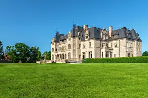 Mansion Prints: USA, Rhode Island, Newport, Bellevue Avenue Historic District, Cliff Walk, Ochre Court