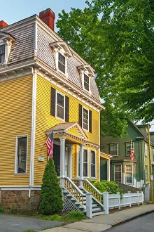 Wood Cladding Prints: USA, Rhode Island, Newport, Clarke Street