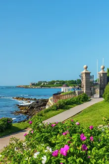 Newport Prints: USA, Rhode Island, Newport, Easton Bay, , Bellevue Avenue Historic District, Cliff Walk