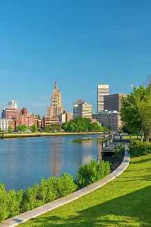 Providence River Prints: USA, Rhode Island, Providence, Downtown skyline and Providence River