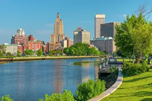 Providence River Prints: USA, Rhode Island, Providence, Downtown skyline and Providence River