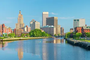 Providence River Prints: USA, Rhode Island, Providence, Downtown skyline and Providence River