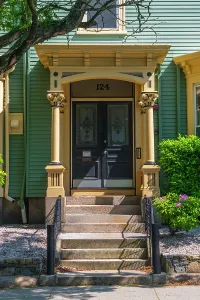 Wood Cladding Prints: USA, Rhode Island, Providence, Waterman Street