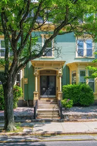 Wood Cladding Prints: USA, Rhode Island, Providence, Waterman Street
