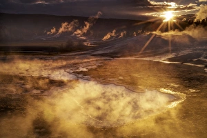 Thermal Prints: USA, Rockie Mountains, Wyoming, Yellowstone National Park, Upper Geyser basin