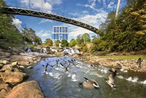 Images Dated 2nd December 2020: USA, South Carolina, Greenville, Falls Park On The Reedy River