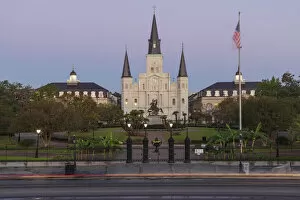 Images Dated 29th November 2021: USA, South, Louisiana, New Orleans, Jackson Square, St.Louis Cathedral